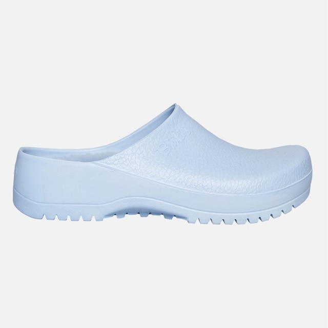 Birkenstock Super-Birki Clogs shoes pictured in baby blue colour
