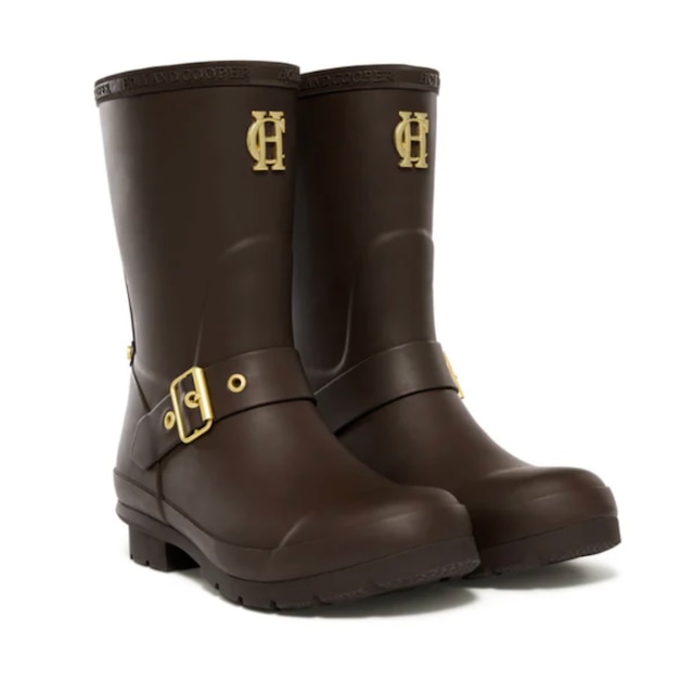 holland cooper Sherpa-Lined Chelsea Wellington boots in Chocolate brown