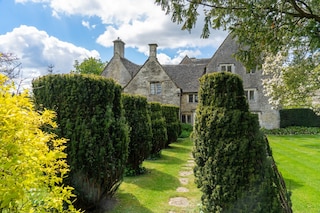 A driveway lined with Yew trees in Gloucestershire 