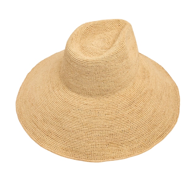 Wide-brimmed straw hat